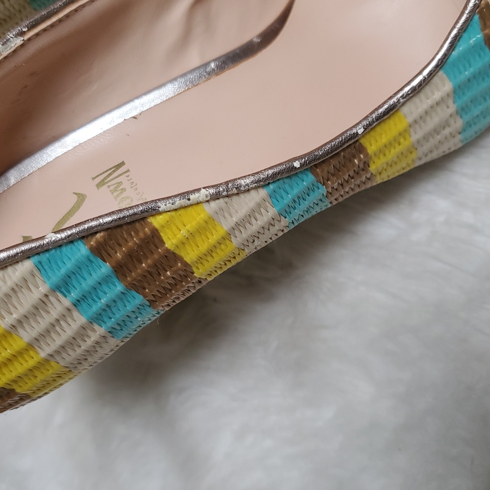 Krown Kouture Hand Crafted Shelby Pump Stripe Heels Size 8 - Picture 8 of 9